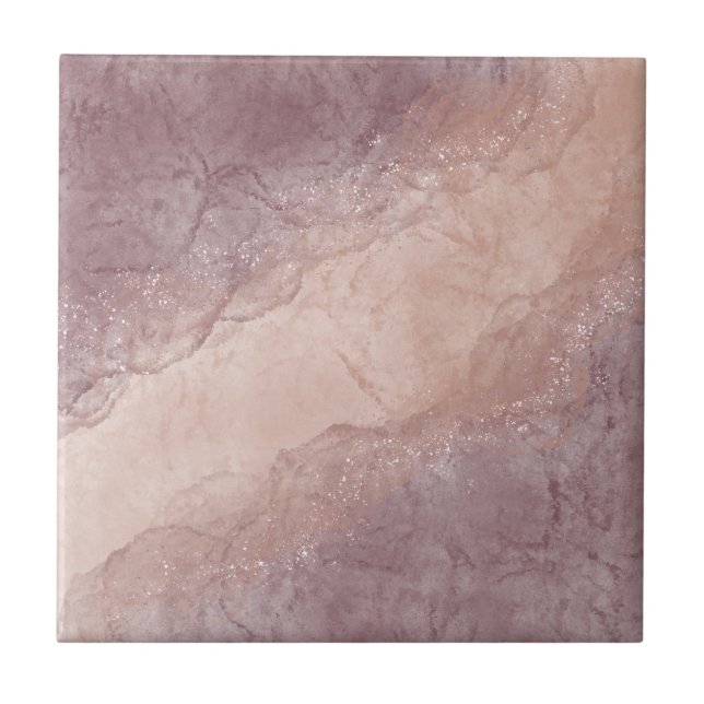 Elegant Pink Abstract  Ceramic Tile (Front)