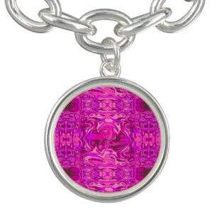 Elegant Pink Abstract Liquid Art Pattern Bracelet