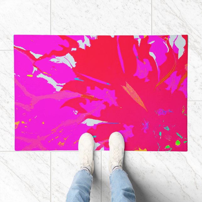 Elegant Pink Abstract Pattern Doormat (Indoor)