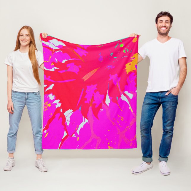Elegant Pink Abstract Pattern Fleece Blanket (In Situ)