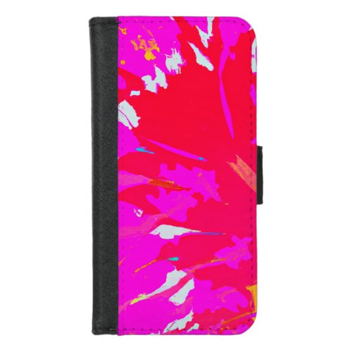 Elegant Pink Abstract Pattern iPhone 87 Wallet Case