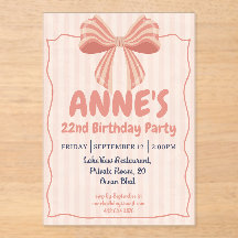 Elegant Pink Acrylic Birthday Invitation