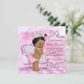 Elegant Pink African American Baby Shower Invitation (Standing Front)