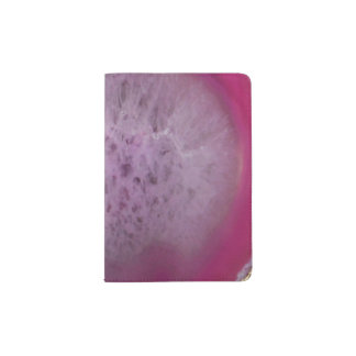 Elegant Pink Agate Passport Holder