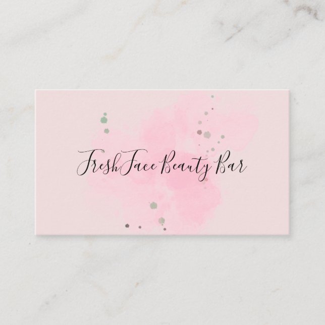Elegant pink and black beauty salon appointment card (Front)