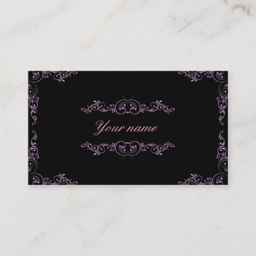 Elegant pink and black business cards