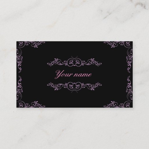 Customizable Elegant pink and black business cards