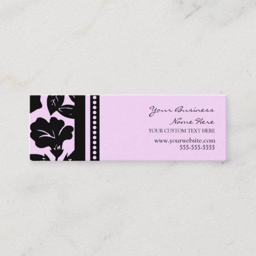 Customizable Elegant Pink and Black Floral Business Cards