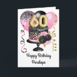 Elegant Pink and Black Gold 60th Birthday Card<br><div class="desc">Personalized gold,  pink,  black 60th birthday cake card for her. The front can be easily personalized with her name as well as the inside card message. This beautiful pink and black 60th birthday card would make a wonderful keepsake for her.</div>