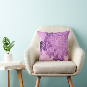 Elegant Pink and Black Limelight Hydrangea Throw Pillow