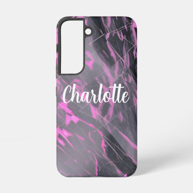 Elegant Pink and Black Marble  Samsung Galaxy Case (Back)