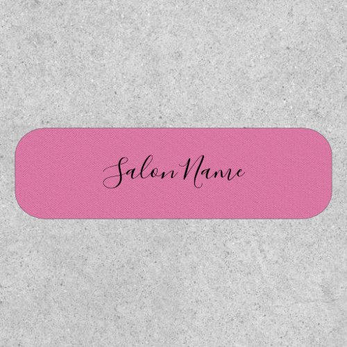 Elegant Pink and Black Script for Salon Name Patch