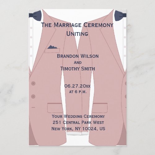 Elegant Pink And Blue Gay Wedding Programs