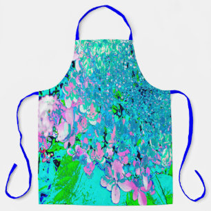 Elegant Pink and Blue Limelight Hydrangea Apron