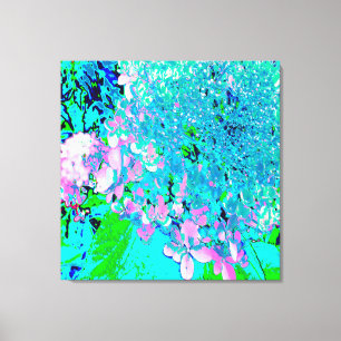 Elegant Pink and Blue Limelight Hydrangea Canvas Print