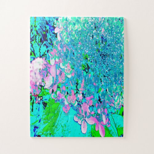 Elegant Pink and Blue Limelight Hydrangea Jigsaw Puzzle