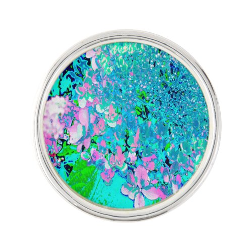 Elegant Pink and Blue Limelight Hydrangea Lapel Pin