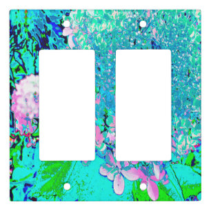 Elegant Pink and Blue Limelight Hydrangea Light Switch Cover