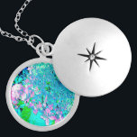 Elegant Pink and Blue Limelight Hydrangea Locket Necklace<br><div class="desc">This Original Digital Oil Painting by My Rubio Garden features an Elegant Pink,  Blue and White Limelight Hydrangea from My Iowa Garden. The result is a modern beautiful flower detail painting that you will love!</div>