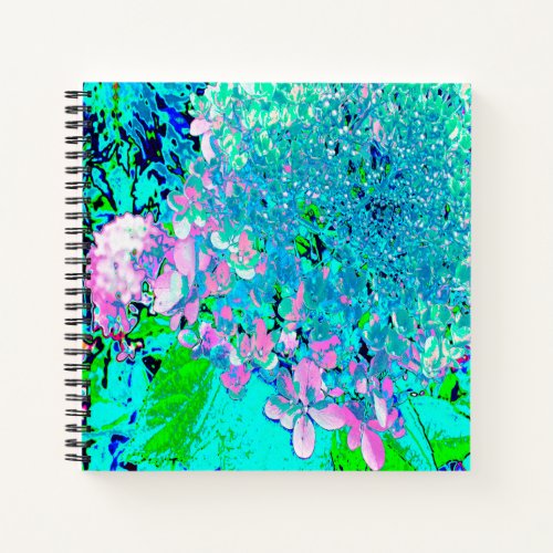 Elegant Pink and Blue Limelight Hydrangea Notebook