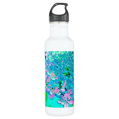 Elegant Pink and Blue Limelight Hydrangea Stainless Steel Water Bottle