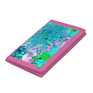 Elegant Pink and Blue Limelight Hydrangea Trifold Wallet
