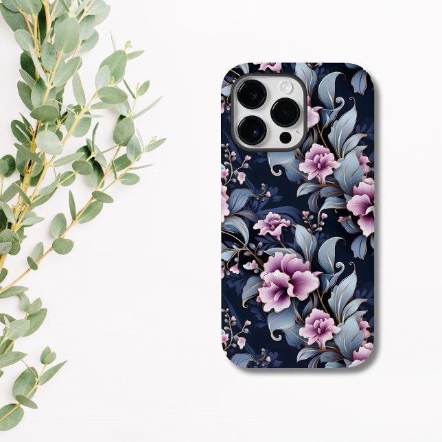 Elegant Pink and Blue Orchid Floral  Case-Mate iPhone Case (ELEGANT GIFT FOR HER)