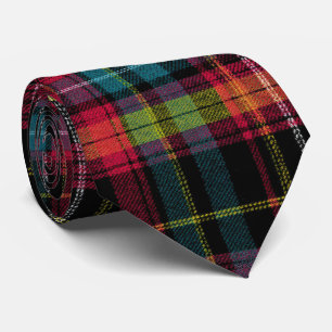 Elegant Pink and Blue Plaid Gingham Pattern Neck Tie