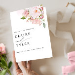 Elegant Pink and Blush Floral Wedding Program<br><div class="desc">Welcome your guest to your wedding ceremony with this elegant featuring delicate watercolor floral details and modern handwritten calligraphy elements. Modern, simple, and graceful design with the ability to personalize text on all sides. Floral in a beautiful blend of pink, blush, and rose gold hues and dainty rose gold faux...</div>