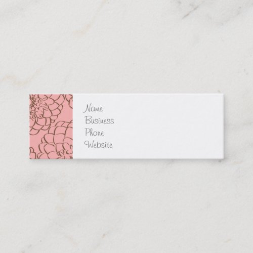 Elegant Pink and Brown Flower Sketch Drawing Business Card Templates