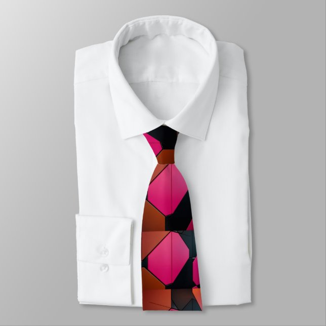 Elegant Pink and Brown Tie (Tied)