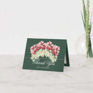 Elegant Pink and Cream Orchid Garlands Thank You  Card