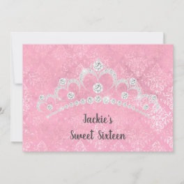 ELEGANT PINK AND DIAMOND SWEET SIXTEEN INVITATION