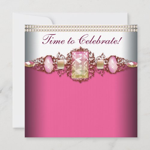 Elegant Pink and Gold Birthday Party Invitation