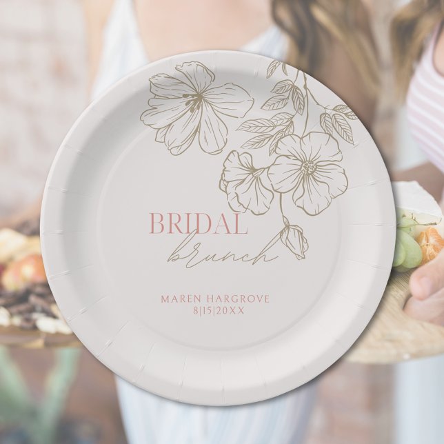 Elegant Pink and Gold Bridal Brunch Bridal Shower Paper Plates (Elegant Pink and Gold Bridal Brunch Bridal Shower Paper Plates)