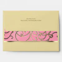 Trendy Faux Glitter Rose Gold Elegant 5x7 Envelope, Zazzle in 2023