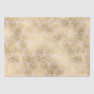 Elegant Pink and Gold Floral Lace Tissue Paper