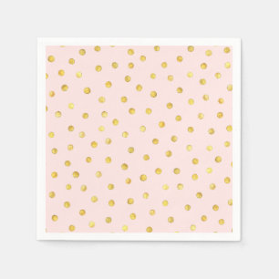 Elegant Pink And Gold Foil Confetti Dots Pattern Napkins