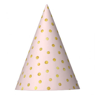 Elegant Pink And Gold Foil Confetti Dots Pattern Party Hat
