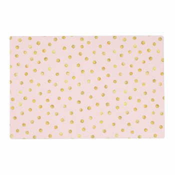 Elegant Pink And Gold Foil Confetti Dots Pattern Placemat by allpattern at Zazzle