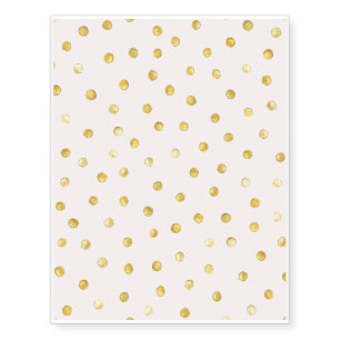 Elegant Pink And Gold Foil Confetti Dots Pattern Temporary Tattoos