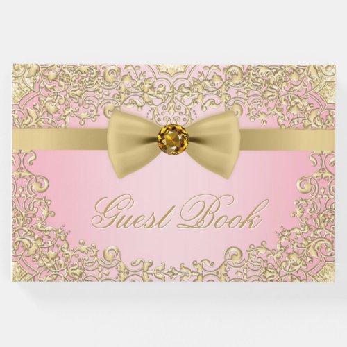 Elegant Pink and Gold Guest Book