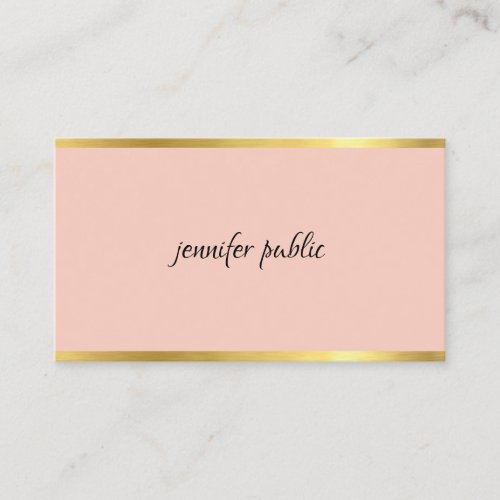 Elegant Pink And Gold Hand Script Professional Business Card