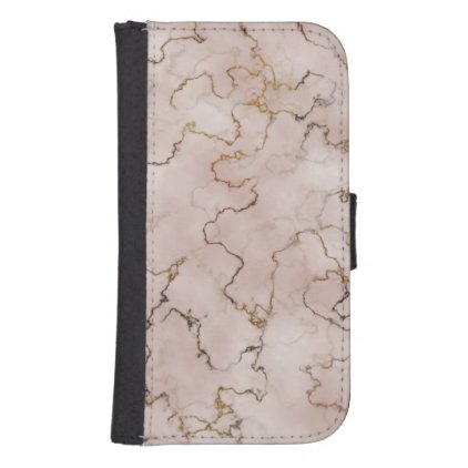 Elegant pink and gold marble phone wallet