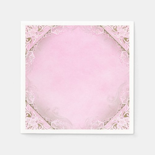 Elegant Pink and Gold Paper Napkins