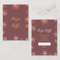 Elegant Pink and Gold Snowflakes Baby Shower Enclosure Card