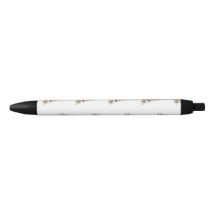 Elegant Pink and Gold Watercolor Christmas Tree Pen