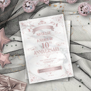 Elegant Pink and Gray Anniversary Invitation