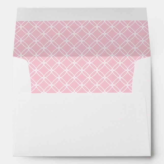 Elegant Pink and Gray Geometric Pattern Wedding Envelope (Back (Bottom))