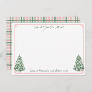 Elegant Pink And Green Chinoiserie Wedding Shower Thank You Card